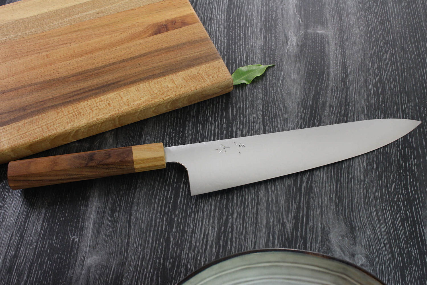 Couteau de chef japonais artisanal Kei Kobayashi SG2 Octogone 24cm