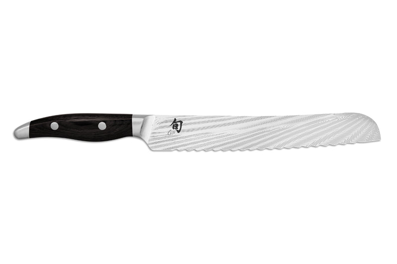 Couteau à pain japonais KAI Shun Nagare Black lame dentée damas 72 couches Dual Core 23cm manche bombé