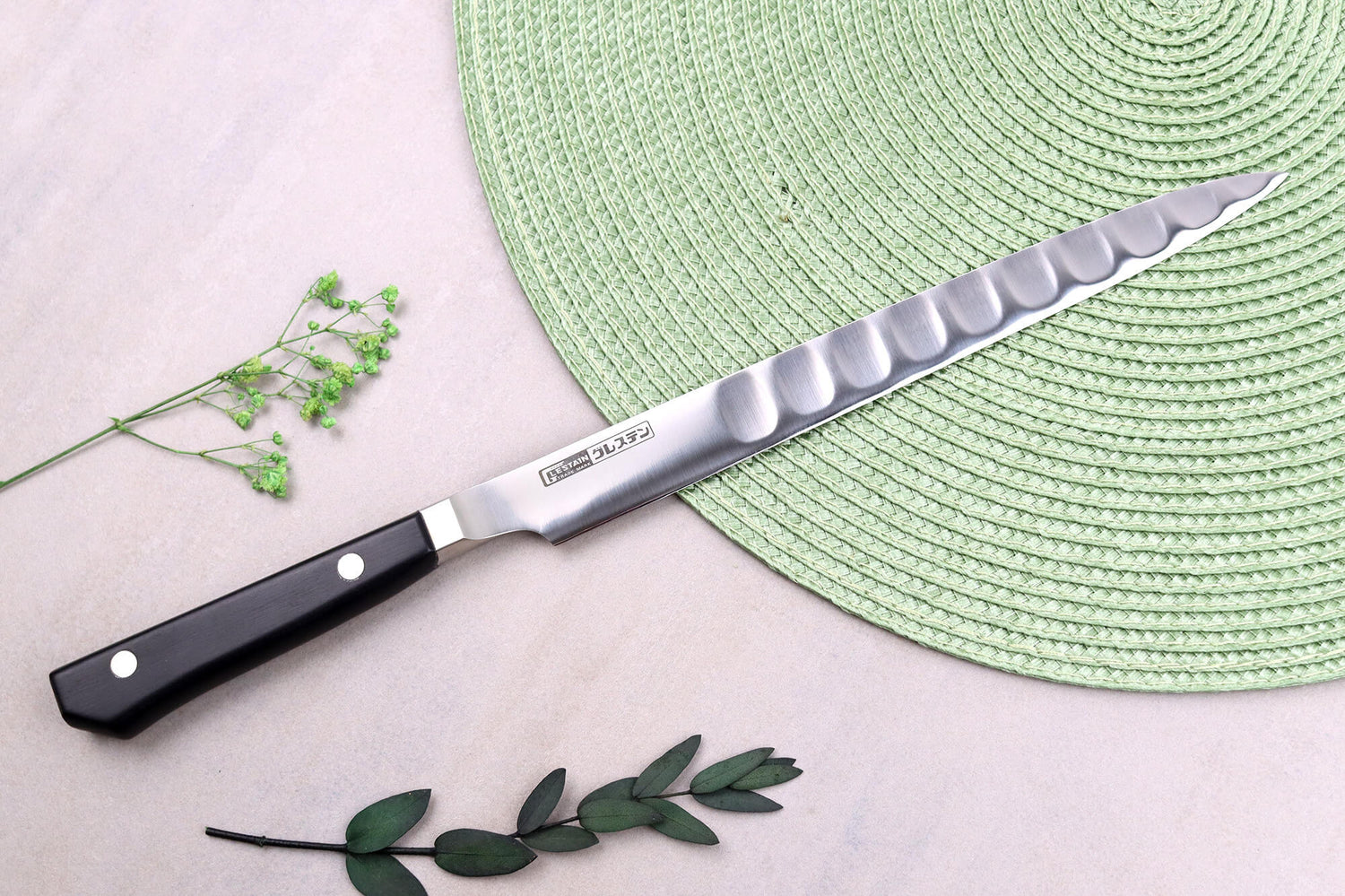 Couteau filet de sole alvéolé japonais Glestain K Series 21cm