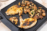 Poêle à griller Ooni double face en fonte manches amovibles + dessous-de-plat inox