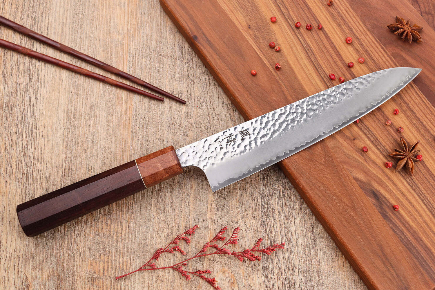 Couteau de chef 20cm japonais artisanal Yuzo Akira Tsuchime VG10