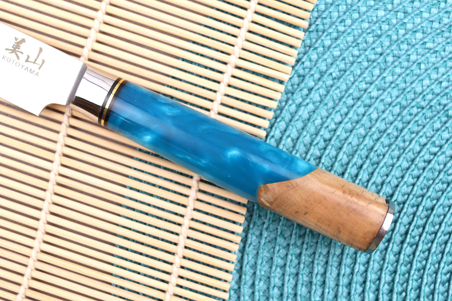 Set de 2 couteaux Kutoyama Damas Azur chef + universel