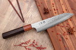 Couteau santoku 17cm japonais artisanal Yuzo Akira Tsuchime VG10