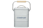 Bac à compost KitchenCraft Living Nostalgia en acier gris 3L