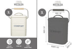 Bac à compost KitchenCraft Living Nostalgia en acier gris 3L