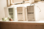 Bac à compost KitchenCraft Living Nostalgia en acier gris 3L