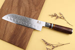 Couteau santoku alvéolé 17cm Kutoyama damas pakka rainbow