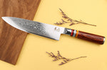 Couteau de chef 20cm Kutoyama damas pakka rainbow