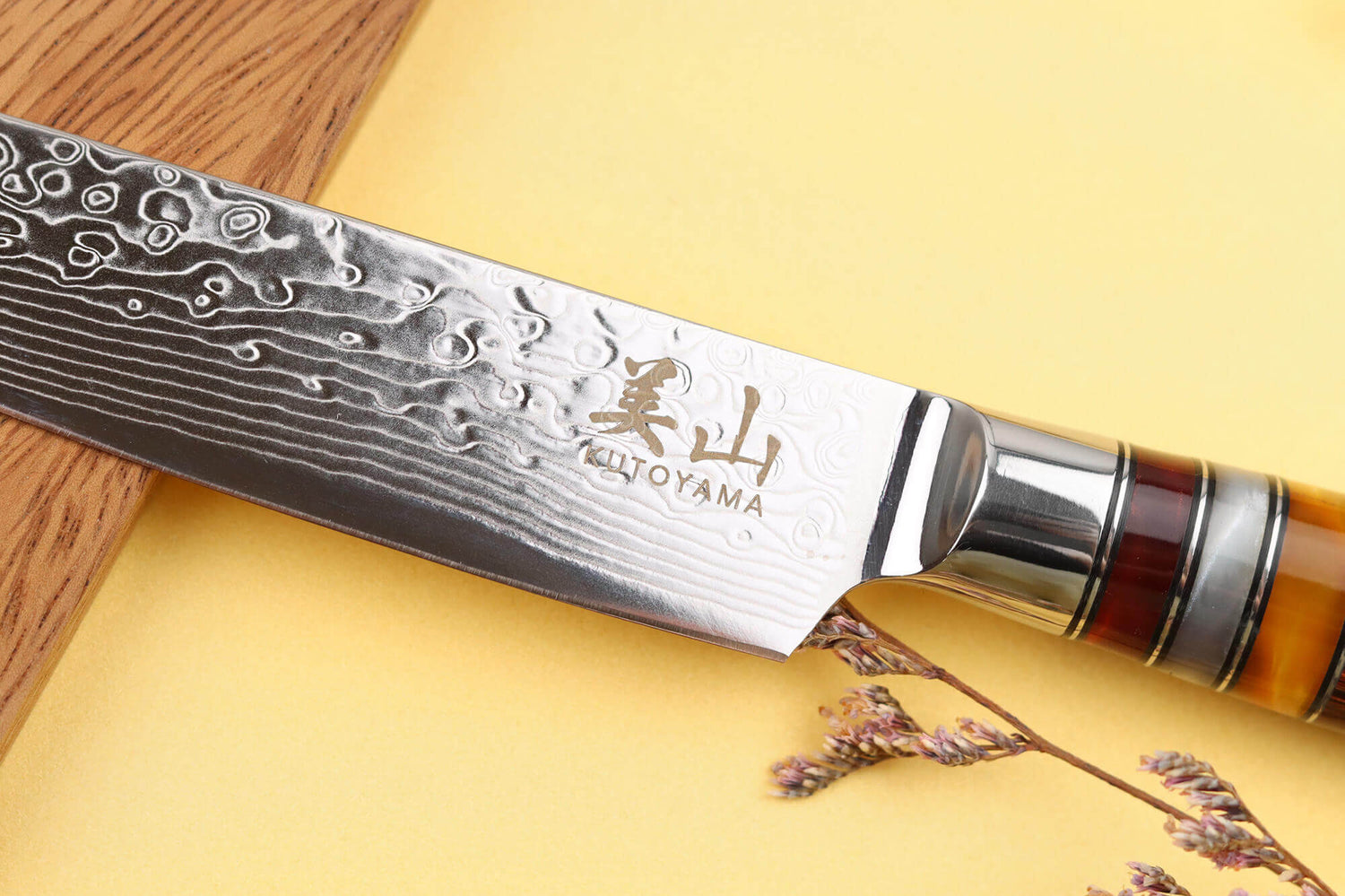Set de 2 couteaux Kutoyama Damas pakka rainbow chef + universel