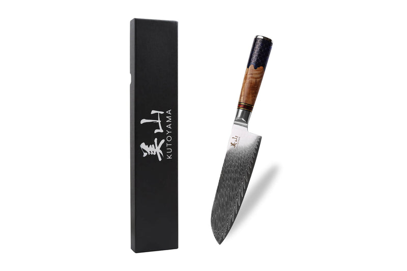 Couteau santoku 17cm Kutoyama damas nid d'abeille