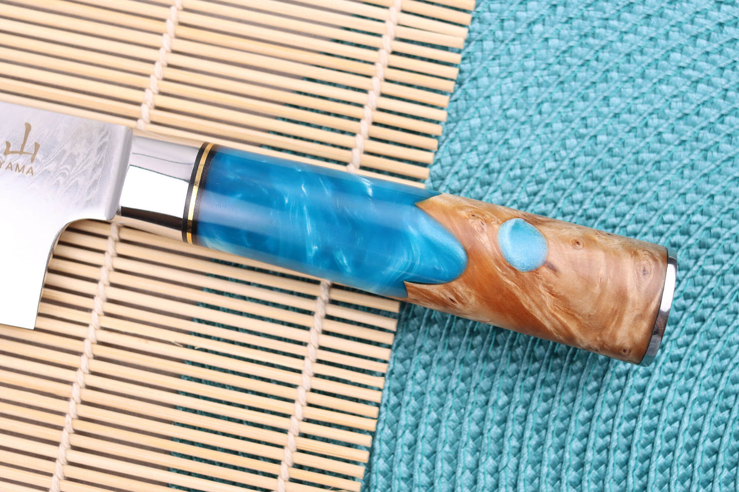 Couteau nakiri 17cm Kutoyama damas Azur