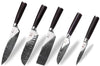 Set de 5 couteaux Kutoyama Black Pakka 1 office + 2 santoku + 1 nakiri + 1 chef