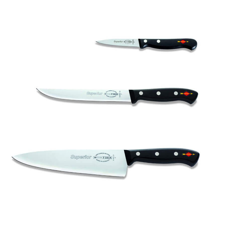 Coffret de 3 couteaux de cuisine pro DICK SUPERIOR chef+universel+office