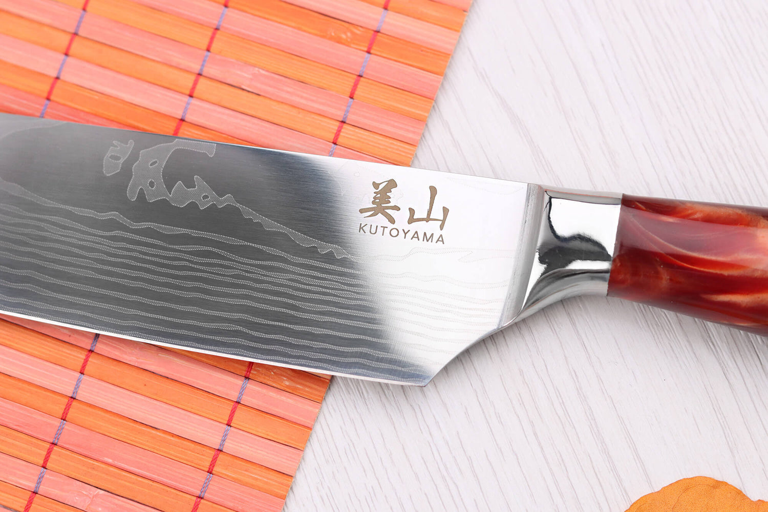 Couteau Kiritsuke 19cm Kutoyama Red Flame