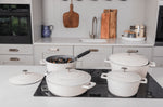Cocotte MasterClass compatible induction en fonte d'aluminium blanc crème 4L