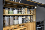 Boîte de conservation Gefu Pantry en verre borosilicate 400ml + 3 étiquettes autocollantes
