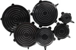 Set de 6 couvercles ronds Gefu Flexifresh en silicone noir