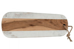 Planche de service Artesà en marbre blanc et bois d'acacia 46x20cm