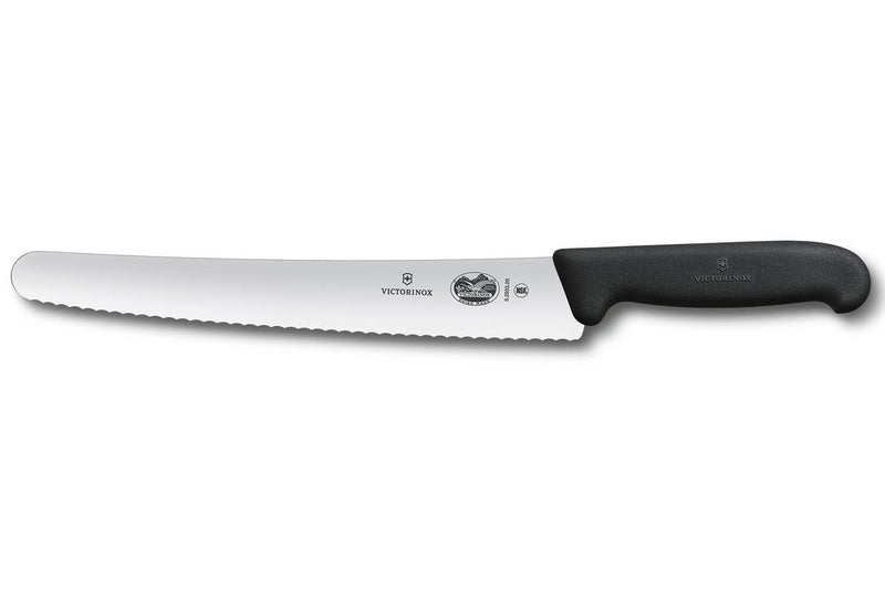 Couteau Pâtissier / Traiteur Victorinox - lame dentée 26 cm - manche Fibrox noir