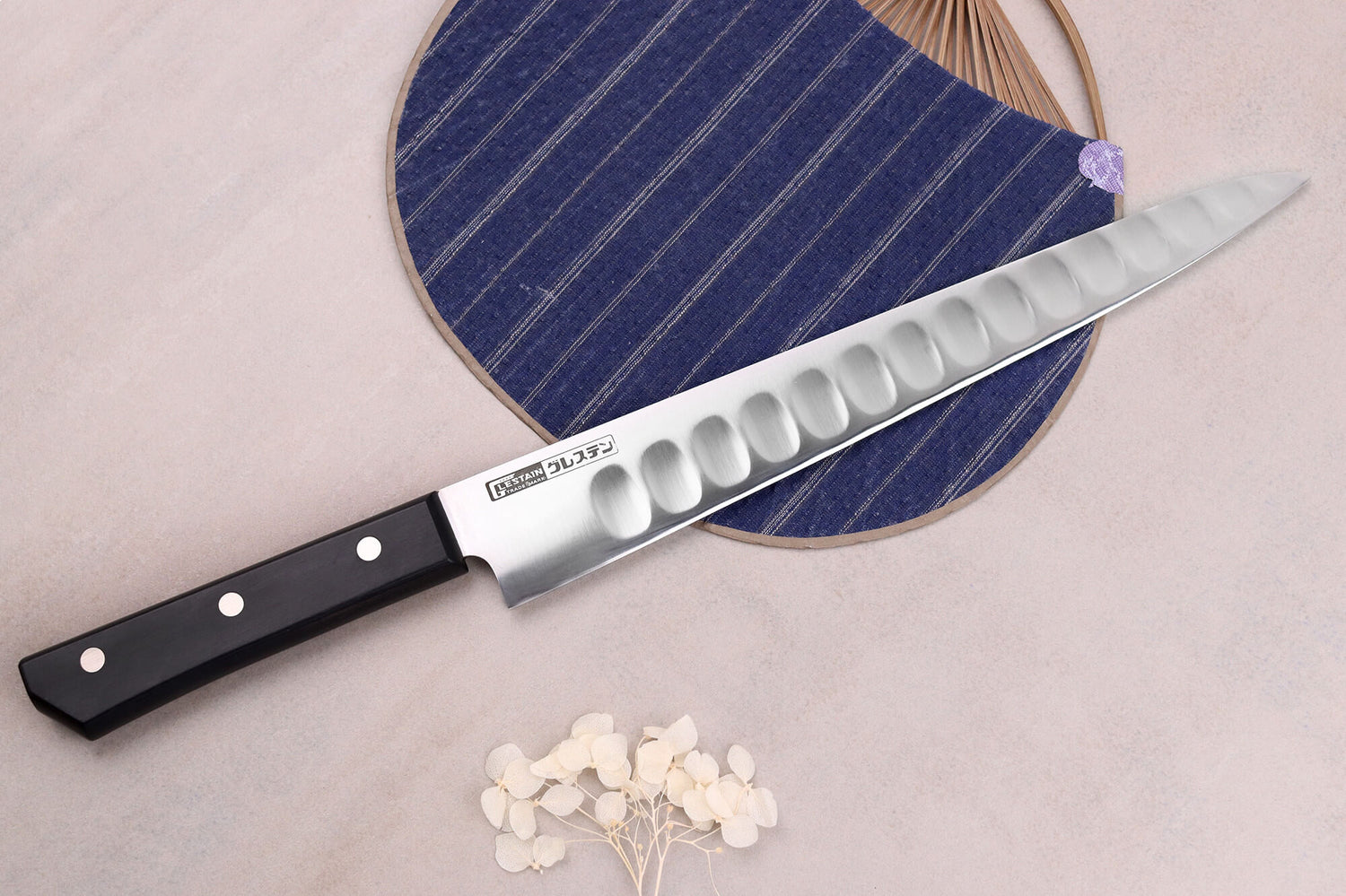 Couteau sujihiki alvéolé japonais Glestain SO Series 27cm