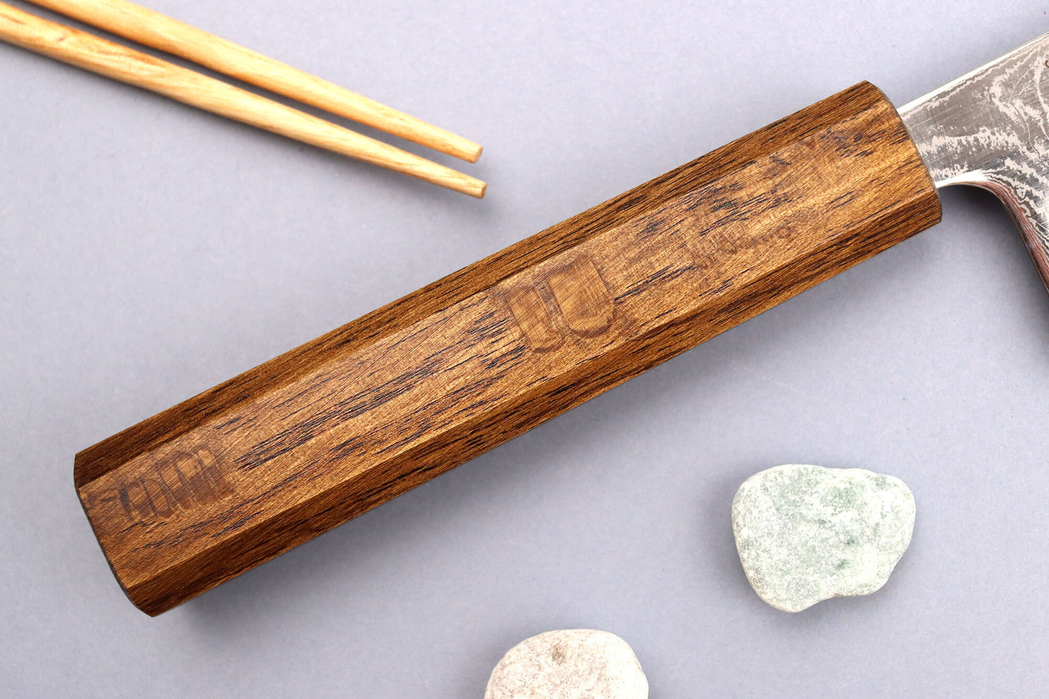 Couteau nakiri japonais artisanal Wusaki Unagi AUS10 damas 16,5cm manche chêne
