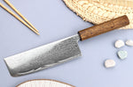 Couteau nakiri japonais artisanal Wusaki Unagi AUS10 damas 16,5cm manche chêne