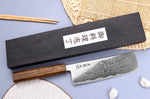 Couteau nakiri japonais artisanal Wusaki Unagi AUS10 damas 16,5cm manche chêne