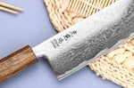 Couteau nakiri japonais artisanal Wusaki Unagi AUS10 damas 16,5cm manche chêne