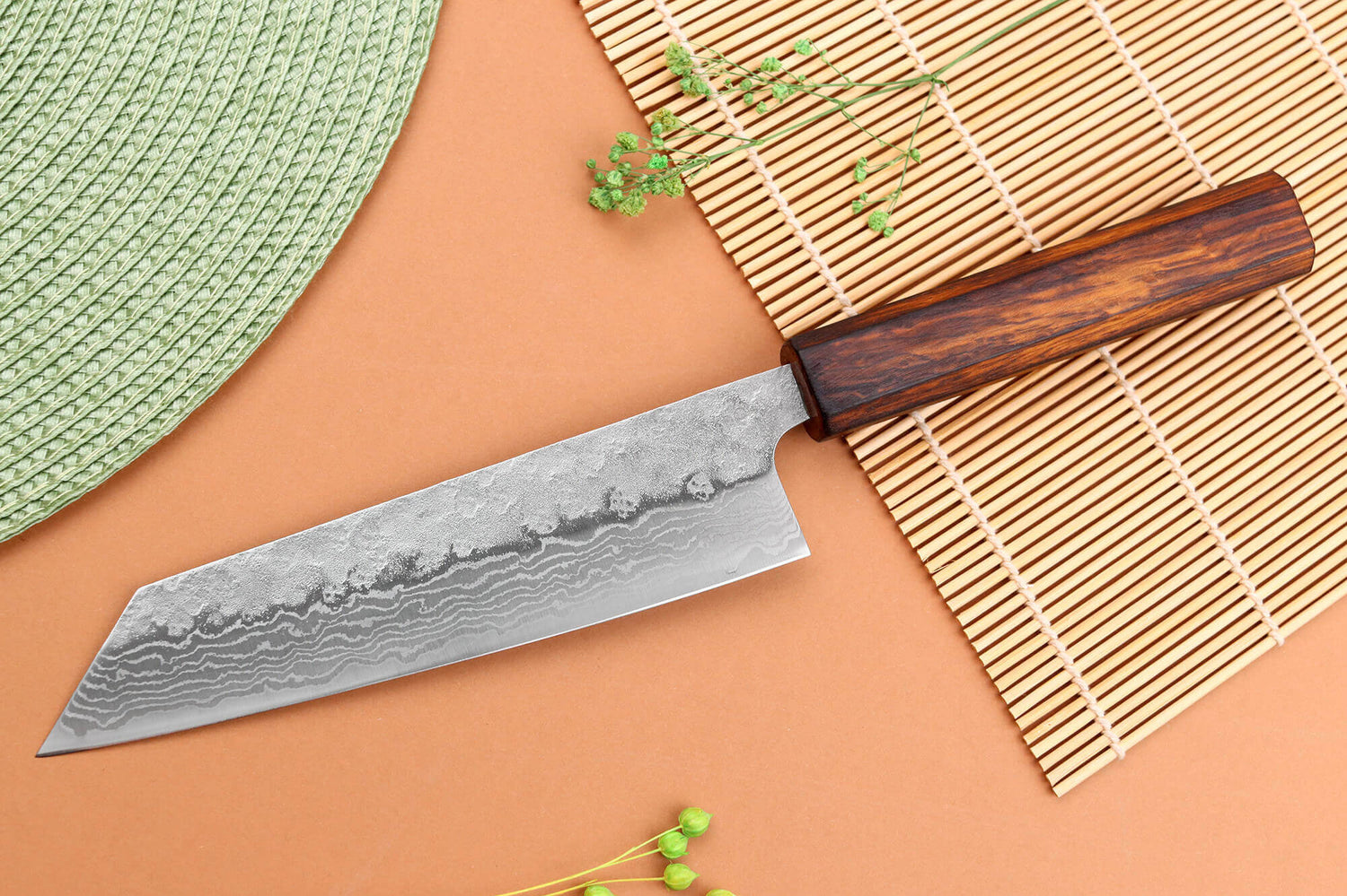 Couteau bunka 17,5cm japonais artisanal Yuzo Enju Damas 440C