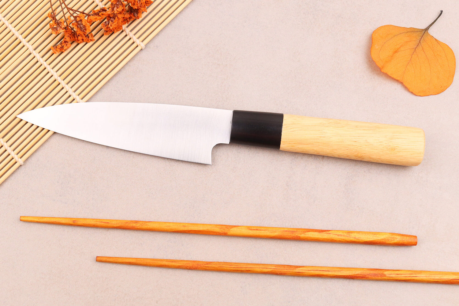 Couteau deba 12cm japonais Satake Cutlery Tsuchime en magnolia