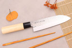 Couteau santoku 17cm japonais Satake Cutlery Tsuchime en magnolia