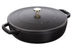 Sauteuse Staub Chistera en fonte émaillée noir mat - 28 cm