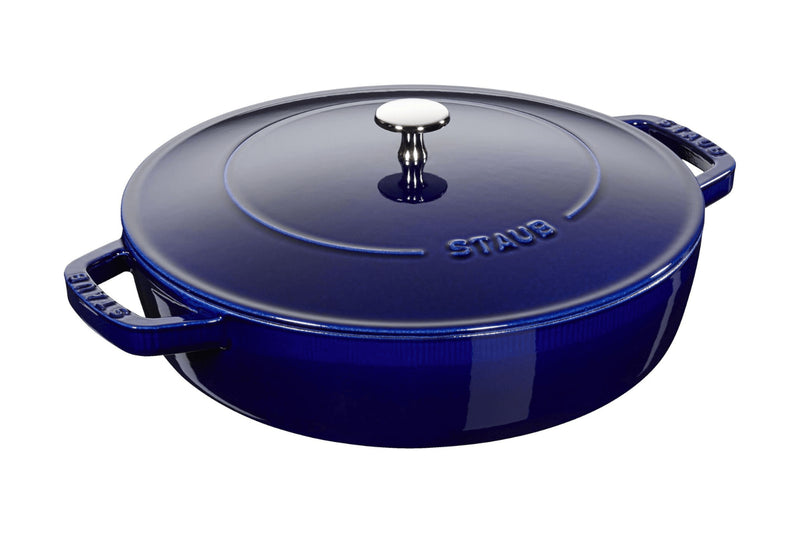 Sauteuse Staub Chistera en fonte émaillée bleu intense - 24 cm