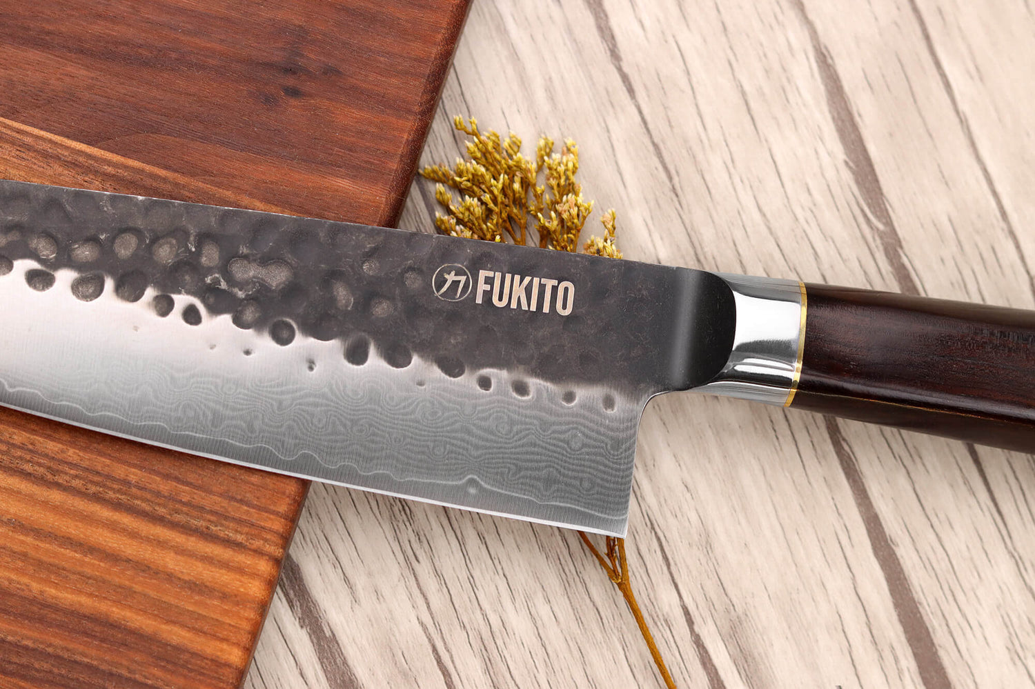 Coffret 2 couteaux Fukito Ébène Damas VG10 Chef + Office
