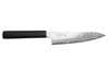 Couteau universel 15cm japonais artisanal Hatsukokoro Ginga ATS-34 Damas ébène corne
