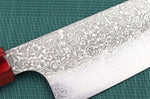 Couteau santoku japonais artisanal Kei Kobayashi SG2 Damas Heptagone 17cm