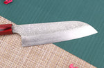 Couteau santoku japonais artisanal Kei Kobayashi SG2 Damas Heptagone 17cm