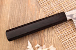 Couteau bunka 18cm japonais artisanal Hatsukokoro Ginsou Damas manche en ébène