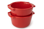 Duo ramequins Peugeot Appolia en céramique rouge diamètre 11cm