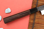 Couteau yanagiba 30cm japonais artisanal Hatsukokoro Shirasagi manche en wengé
