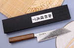 Couteau bunka japonais artisanal Wusaki Unagi AUS10 damas 17,5cm manche chêne