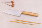 Couteau bunka 16,5cm japonais artisanal Sakai Kikumori TS10 en chêne