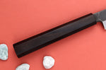 Couteau sakimaru 27cm japonais artisanal Hatsukokoro Shirasagi manche en ébène