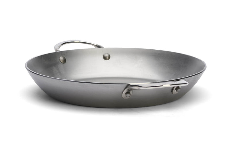 Poêle à Paëlla De Buyer Mineral B Element en fer 2 anses inox rivetées 28cm