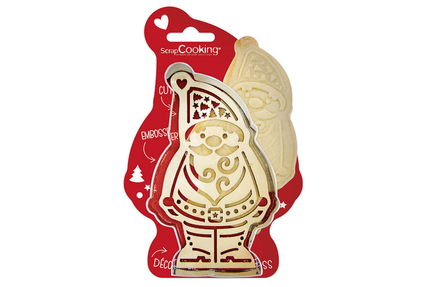 Emporte-pièce ScrapCooking Père Noël avec embosseur en bois