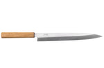 Couteau yanagiba 27cm artisanal japonais Tsunehisa AUS-8 manche en chêne