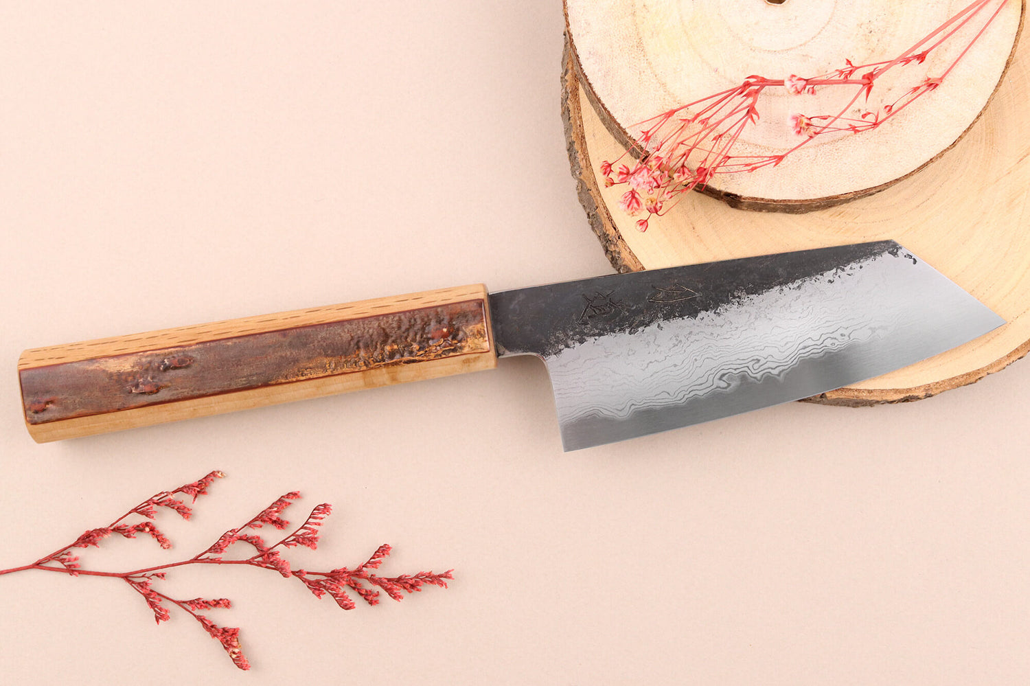 Couteau ko bunka 13,5cm japonais artisanal Hado Sumi B1D manche en cerisier