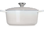 Cocotte ronde en fonte émaillée Le Creuset Signature 24cm Meringue