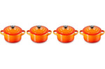 Set de 4 mini cocottes Le Creuset en céramique Volcanique