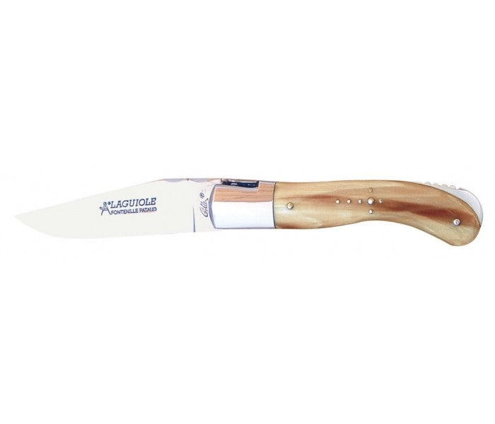 Couteau Laguiole GILLES, manche 13 cm pointe de corne blonde